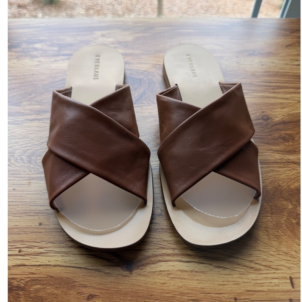 Everlane Sienna Brown The Day Crossover Sandals Sz 9.5